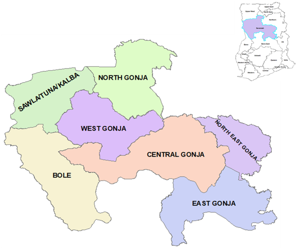 Figure 1: Map of Savannah Region