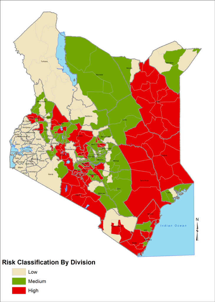 Figure 1: RVF Risk map, Kenya