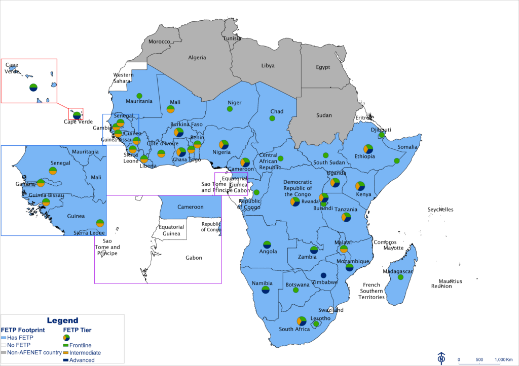 Figure 1: Field Epidemiology Training Program in Sub-Saharan Africa by tier