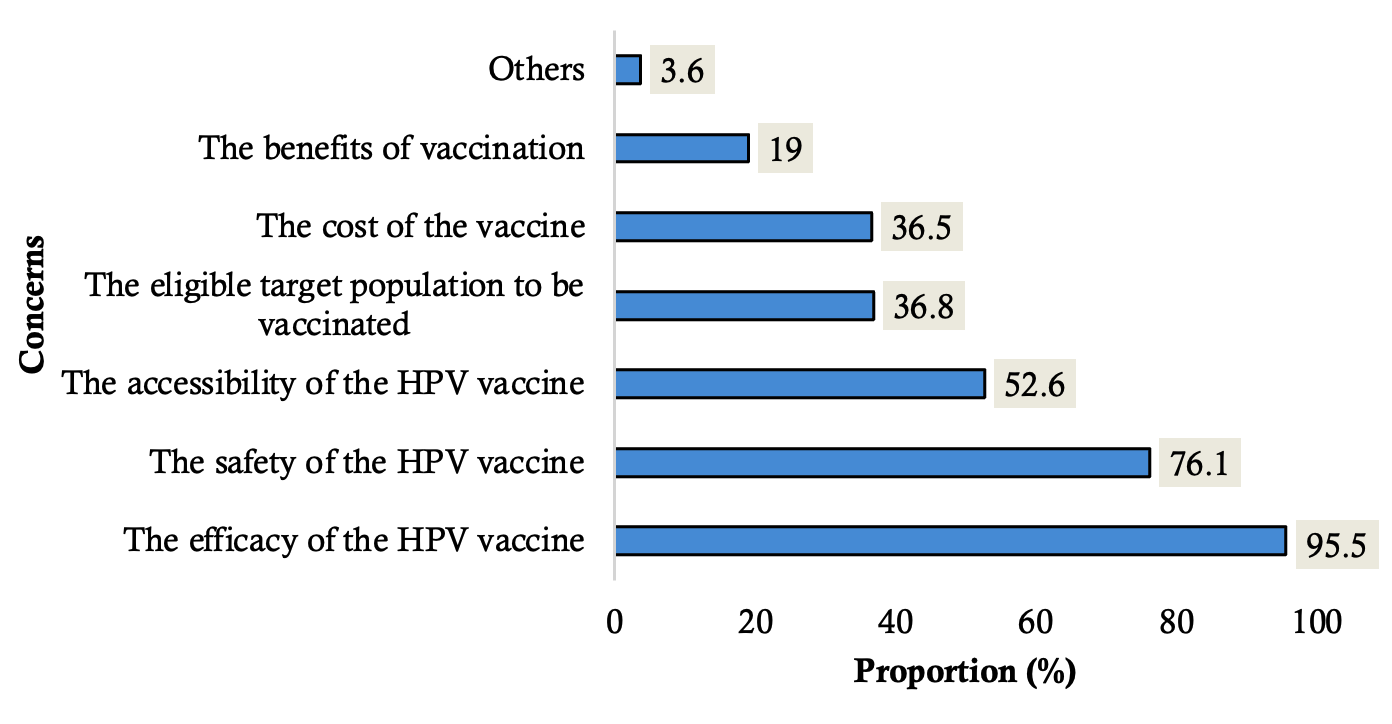 Figure 2: Perceived concerns about the HPV vaccine reported by respondents (N=935)