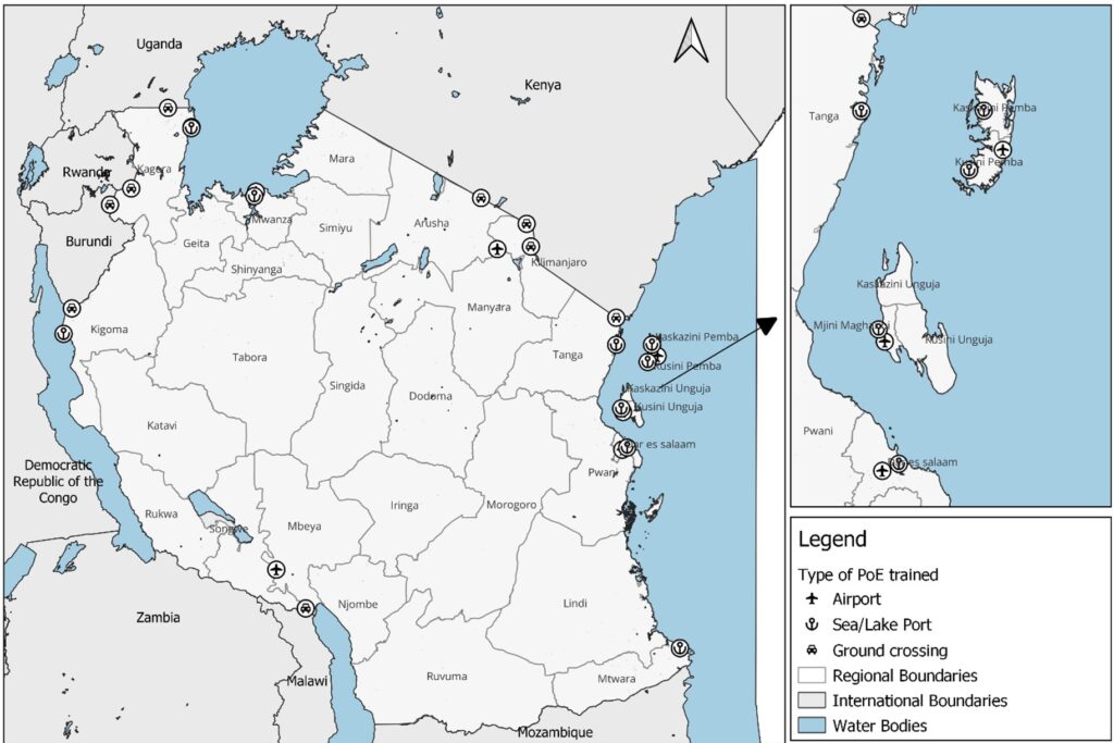 Figure 3: Distribution of Points of Entry (PoEs) selected for FETP-Frontline training by type, 2023
