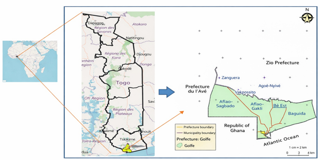Figure 1: Location of the Golfe Health District, Togo. Ministry of Health of Togo)