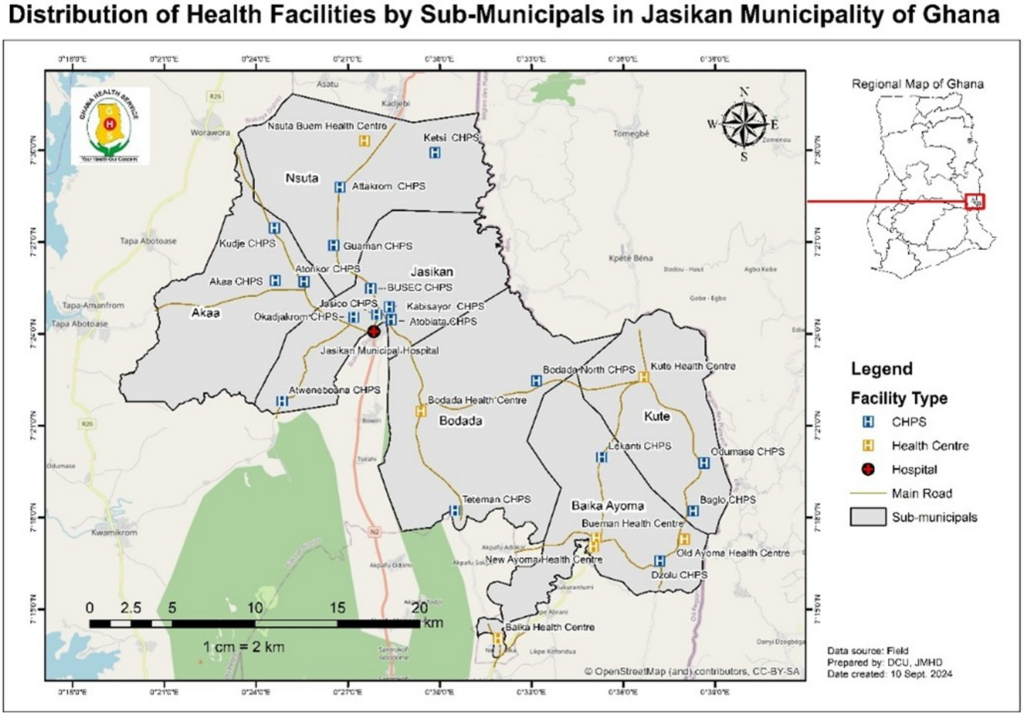 Figure 1: Map of Jasikan Municipality