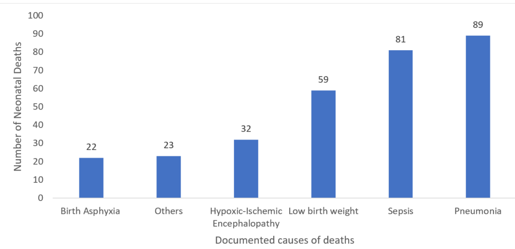 Figure 1: Number of neonatal deaths by cause in EFSTH Banjul, The Gambia