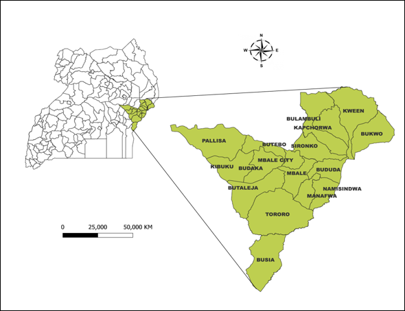 Figure 1: Mbale Sub-region (16 districts and Mbale City), 2024